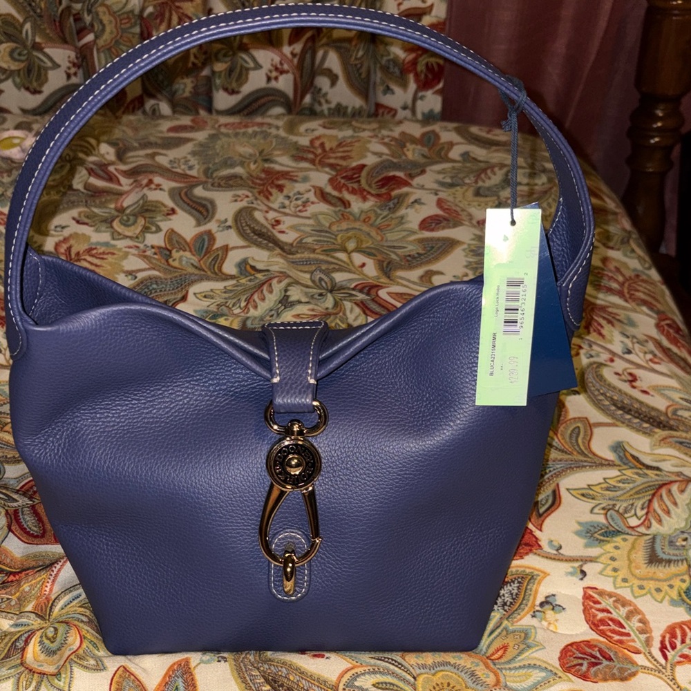 Dooney & Bourke Lucca Leather Logo Lock Hobo Shoulder Bag NWT